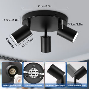 CHENBEN Replaceable Spot Light LED Ceiling Lights Gu10 Track Light 220V Round Track Lamp Spotlight Replaceable GU10 Bulb For Hall Store Clothing Shop Rail Display Lighting