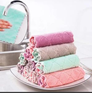 WE 1837 = 双面吸水抹布 Double-sided absorbent cloth ☞ 16*27cm #Random color