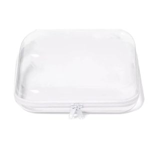 WENTIVV Double Zippered Zippered Transparent Cases Waterproof Hard Shell Clear Storage Bags Convenient Protective Portable Hard Pouch Snacks