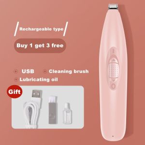 4 in1 Dog Razor Hair Trimmer for Cats Nail Grinder USB rechargeable Waterproof Grooming Tool