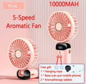 10000mAh Mini Fan USB Rechargeable Mini Fan Adjustable Cooling Fan Handheld Fan with Battery Display