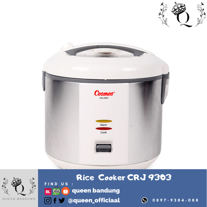 Cosmos Rice Cooker CRJ 9303 2 Liter / Magic Com 400 watt Stainless