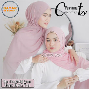 Hijab Pashmina Ceruty Babydoll Polos Premium - Warna Terlengkap - Jilbab Kerudung Syal Panjang Polos (180cm x 75cm) - Bahan Halus dan Nyaman Dipakai