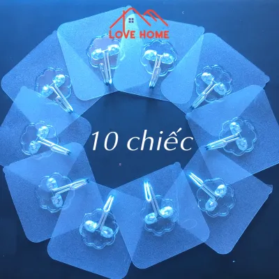 [10 CHIẾC] Móc Treo Dán Tường Siêu Dính - Móc Chịu Lực Đến 5kg - Treo Quần Áo Đồng Hồ Đồ Dùng Nhà Bếp
