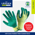 4101 Green Rubber Palm Coated Gloves by Leeden Online Store. 