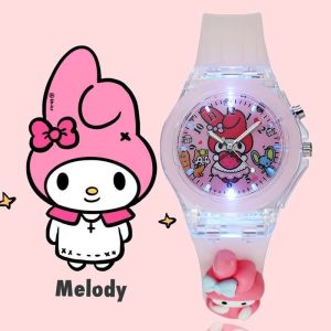 Sanrio cartoon childrens watch LED light-emitting student girls watch Silicone quartz watch