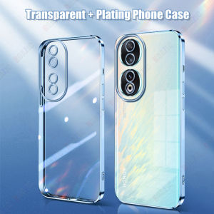 ROAZIC For Honor 90 5G/Honor 90 Lite 5G Phone Case Luxury Plating Edge Transparent Soft Silicone Casing Shockproof Clear Cover