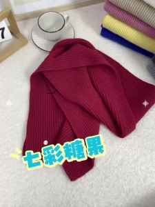 ผ้าพันคอและถุงมือถักนุ่มสีพื้นคลาสสิกสำหรับฤดูหนาว ผ้าพันยาวอบอุ่นสำหรับผู้ชาย ผู้หญิง นักเรียน คู่รักในฤดูใบไม้ร่วง