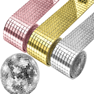 TaroBall 1M 3D Self-Adhesive Glass Mirror Wall Sticker Waterproof DIY Mosaic Tiles Handmade Crafts Disco Ball Home Party Decoration