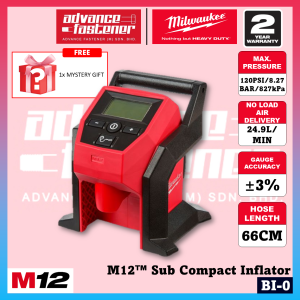Ready Stock | Original Milwaukee BI-601B / BI-0 M12™ Sub Compact Inflator 8.27 Bar / 120PSI (2 Years Warranty | Fast Shipping 🚛 )