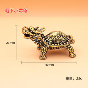 招财令龙龟摆件纯铜复古玄武吉祥工艺品铜器饰品纪念品 Chinese Style Dragon Turtle Ornaments Pure Copper Solid Basalt Auspicious Handicrafts Small Copper Ornaments Tea Favorite Souvenirs