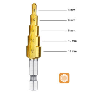 3-12/4-12/4-20 mm Step Dril Bit Metal Hole Cutter Core HSS High Speed Steel Titanium Step Drill Bits
