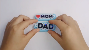 DIY MOM DAD Keychain Silicone Epoxy Mirror Mold DIY Ornament Pendant Crafting Mould for Father and Mothers Day Gift