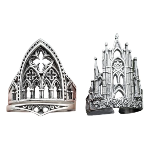 Retro Style Crosses Cutout Rings Distinctive Crosses Hollow Rings Suitable For The Fashion Forward Individuals
