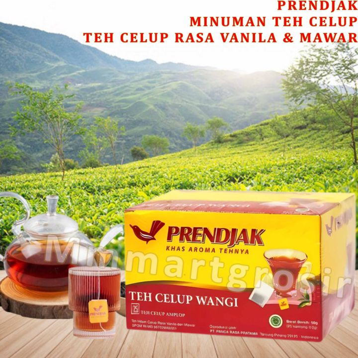 Prendjak / Minuman Teh Celup / Kantong Teh Hitam Rasa Vanilla & Mawar / 100gr