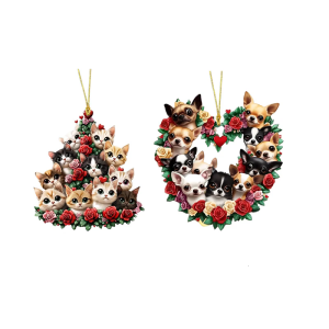 Thực tế mạnh mẽ Acrylic mèo và Mặt dây chuyền hình con chó phụ kiện thời trang xách tay để ngày lễ tình nhân quà tặng hoặc trang trí ô tô