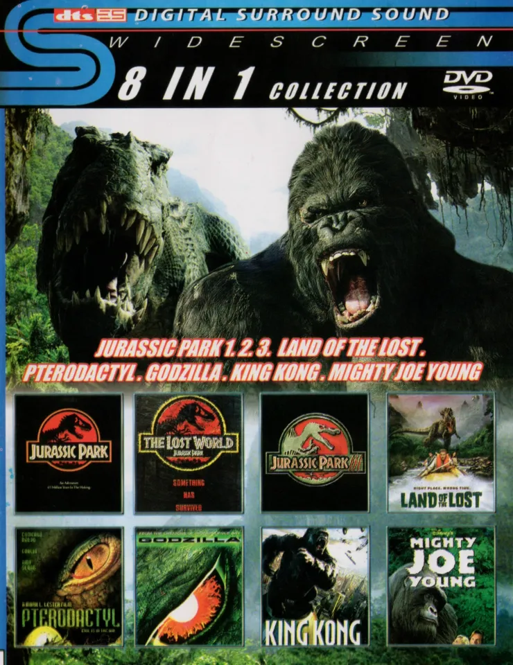 DVD English Movie Jurassic Park King Kong 8 In 1 Collection J