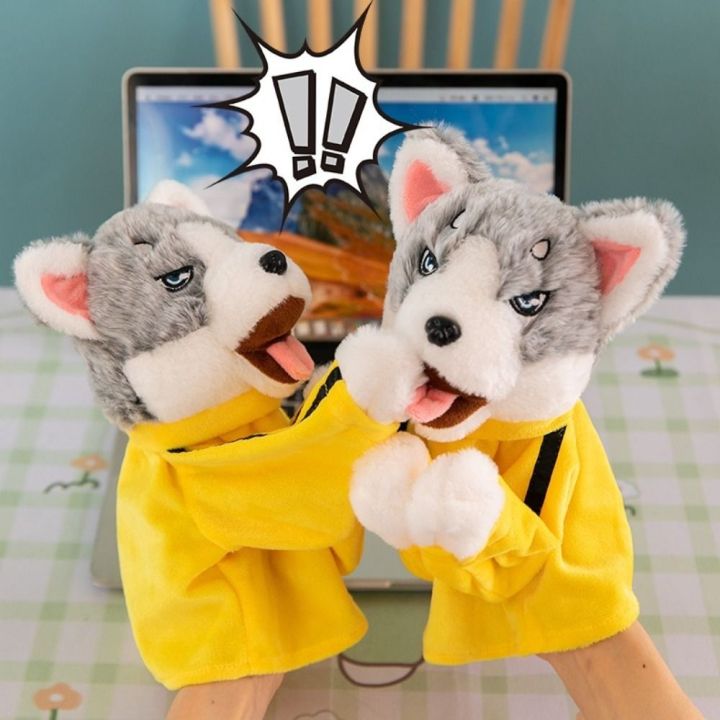 TESDFD Kung Fu Boxing Husky Stuffed Animal Dog Finger Doll Husky Hand ...