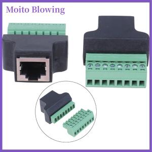 Moito RJ45 to Screw Terminal Adaptor RJ45 Female to 8 Pin Connector for CCTV DVR
