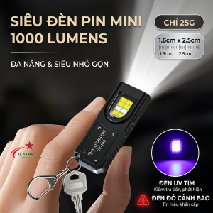 Đèn Pin Mini Móc Khoá Siêu Sáng GZ 01 Có Móc Treo Nam Châm Và Tích Hợp Sạc Type-C Tiện Lợi Đa Năng