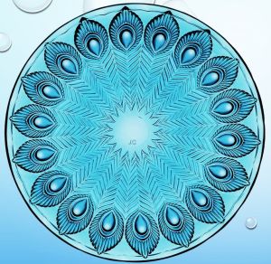 20cm Blue Peacock Design Plate/Salad/Dessert/Dinner/Decor Plate