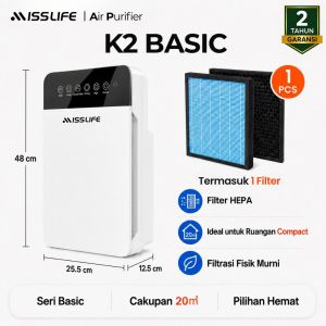 Miss Life Air Purifier Ruangan Bayi Pembersih Udara Kamar Tidur HEPA Filter Purifier UV Sterilizer Ion Negatif Bau Virus Debu Alergi Asap Pet Care Filter Karbon Aktif Lamp UV untuk Rumah & Kantor Cocok Untuk Bayi & Hewan Peliharaan Bergaransi