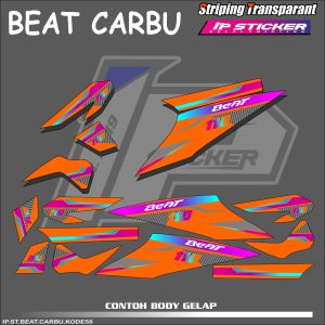 BEAT CARBU (COD) STIKER STRIPING MOTOR HONDA BEAT CARBU LIST STIKER MOTOR DESAIN RACING HOLOGRAM DAN TRANSPARAN BISA COD IP.KODE 58