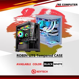 Keytech Robin Lite Tempered Glass Pc Case White / Black