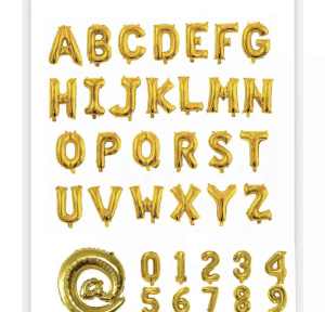 GOLD color DIY letter balloon size 16 inches