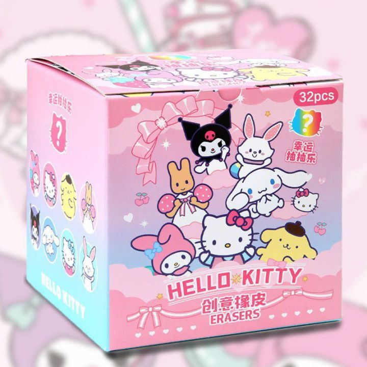 Sanrio Blind Box Eraser Pack Stationery Kuromi Hello Kitty Melody ...