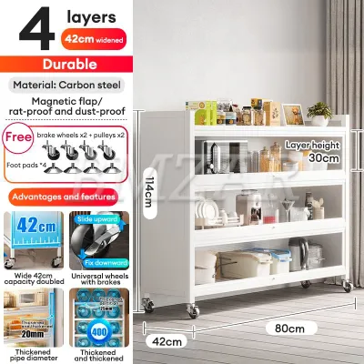 BMZAR Kitchen Racks Organizer Kitchen Storage Cabinet Carbon Steel Multi-function Rack Heavy Duty Dustproof Cabinets