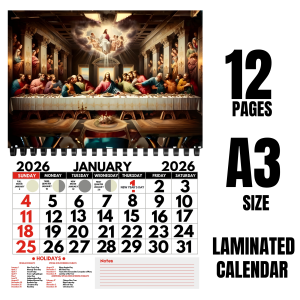 Murang Kalendaryo 2026 Laminated Wall Calendar Motivational Quotes Design A3 Size Ring Bind 12 Pages RANDOM DESIGN