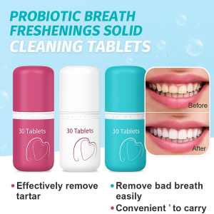 【7 Days White Teeth】Probiotic Teeth Whitening Tablets Stain Removal Fresh Breath Portable Oral Care Dental Hygiene Solid Toothpaste