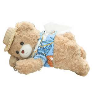 YUBAGUANB Cartoon Plush Bear Vehicle Tissue Bag Creative Soft Car Tissue Hanger Doll Lightweight Cute Paper Storage Case Car Interior Accessories