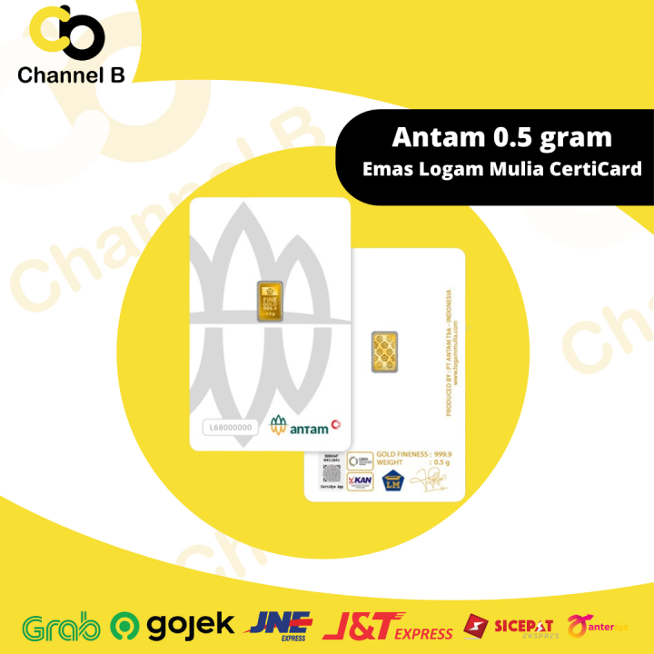 Antam 0,5 gram Emas Logam Mulia [Cetakan Terbaru] - Certicard