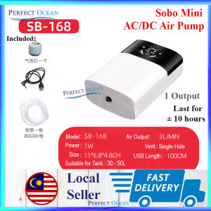 Sobo Mini AC/DC Air Pump Aquarium Oxygen Rechargeable Battery USB Portable Fishing Outdoor 🌊READY STOCK🌊 | Perfect Ocean