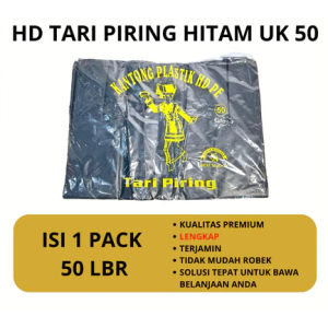 Kantong Plastik/Kantong Kresek Los Hitam - Kantong Kresek Hitam - PLASTIK KRESEK HD JUMBO HITAM UKURAN 50X75  - TEMPAT PENYIMPANAN SERBAGUNA
