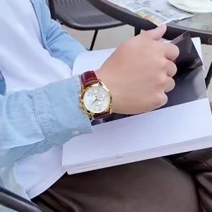 Best SellersPOSHI Jam Tangan Lelaki Original Waterproof Watch Men Quartz Analog Calendar Luminous Genuine Fashion Leather Strap Casual Men Watch