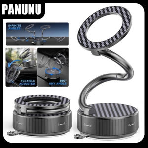 Vacuum Car Magnetic Suction Phone Stand S-Shaped 360° Rotation Portable Foldable Mount