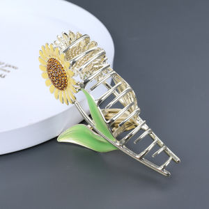 Kẹp Móng Vuốt Hoa Hướng Dương Phong Cách Hàn Quốc Kẹp Cá Mập Hợp Kim Cho Nữ