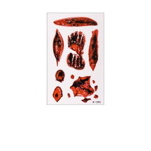 BAIXL Eyeball Bloody Makeup Halloween Tattoo Stickers Waterproof Zombie Cosplay Bruise Scab Scar Tattoo Sticker DIY Makeup Facial Wound Sweatproof Body Art Scar Decals Halloween Party Supplies
