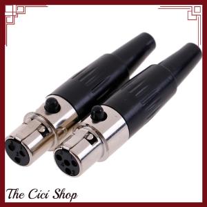 [The Cici Shop] 1Pc Mini XLR 3 4 Pin Female Plug Small XLR Audio Microphone Connector for MIC