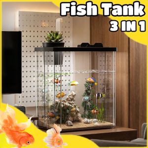 Desktop Fish Tank Thickened Miniature Ecological Tank Landscape Aquarium Transparent Betta Fish Tank