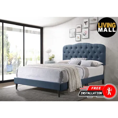 Living Mall Amada Series Queen Size Bed Frame Upholstered Tufted Platform Bed w/ Mattress Option