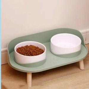 Food FeedersCat Double Bowls Feeder Adjustable Height Cats Dogs Drinker Water Bowl Dish Elevated Feeding Kitten Supplies2026