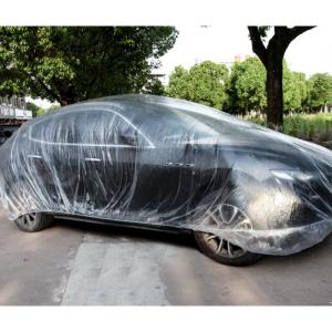 S/M/L/XL Clear Full Car Cover PE Film Rain Shield Disposable Car Clothes Waterproof Dustproof Car Protective Cover With Elastic Band