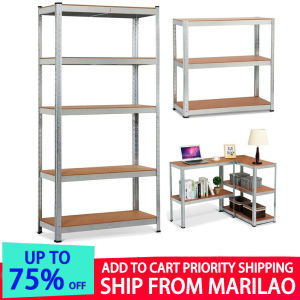 olome Multifunction Galvanized Metal+Wooden Shelf 345 Layer heavy duty  Shelves (Rust Proof) Patungan Rack Stante can bearing 175KG【90/70/60cm L * 30cm W * 180/150/100cm H】