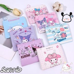 Hello Kitty Cartoon PU Coin Bag Purse Women Stripe Coin Money Card Holder Wallet Case Zipper Key Storage Pouch For Kid Girl Gift