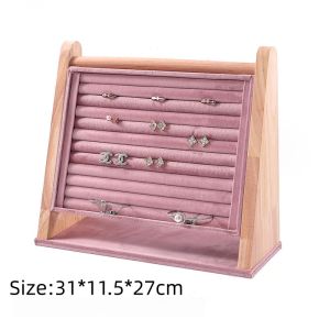 New Vertical Solid Wood Ring Display Rack Jewelry Rack Ring And Earring Display Tray COD 2026