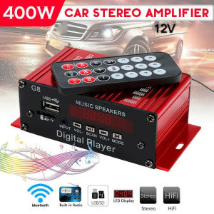 400W Car Amplifier 12V Power Amplifier With Bluetooth Speaker Remote ControlHIFI Amplificador Stereo Amplifiers FM Radio USB With Remote